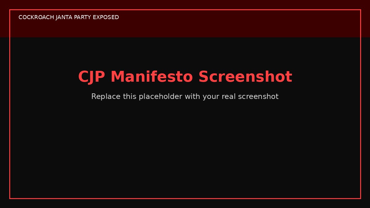 Cockroach Janta Party manifesto screenshot